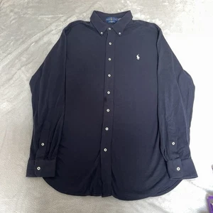 Ralph Lauren Featherweight Mesh Men’s Shirt Navy Blue Size L / XL Pique Cotton - Picture 1 of 12