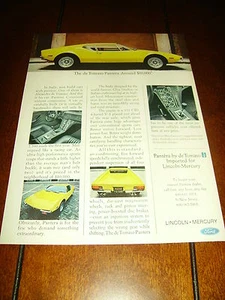 1973 De TOMASO PANTERA ORIGINAL AD - Picture 1 of 1