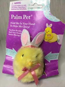 Juguete Dan Dee Palma Mascota Amarillo Bebé Chick Pájaro Chirrido Orejas de Conejo Rosa 3"" Funciona - Imagen 1 de 7