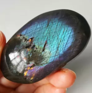 AAA 53.5G Natural Purple Rainbow Labradorite Crystal Healing Madagascar YR113 - Picture 1 of 12