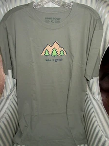 SALE...NWT...LIFE IS GOOD MEN LIGHTWEIGHT S/S TEE.."LIFE IS GOOD MOUNTAINS" (L) - Picture 1 of 4