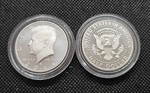 2014-S Kennedy Half Dollar 90% Silver Enhanced Uncirculated From 50th Anniv. Set Cover