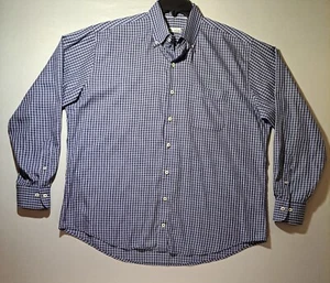Peter Millar Button Down Shirt Silk Cotton Blend Blue Mens Size XL - Picture 1 of 7