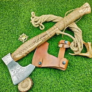 CUSTOM HAND FORGED Carbon Steel Viking VALHALLA Axe Tomahawk Throwing Axe IT-721 - Picture 1 of 9