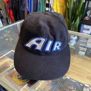 Nike Air Uptempo Hat Vintage Black Strap Back Made In Taiwan Small Size Worn - Picture 1 of 7