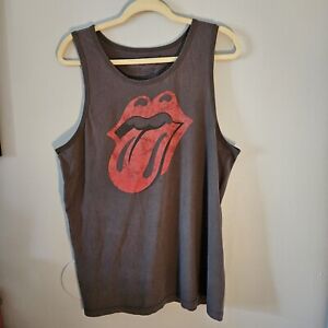 The Rolling Stones Tank Top Shirt Men's XL Sleeveless Music Graphic Green Red