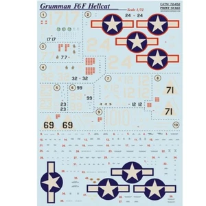 Print Scale 72-452 Decal for airplane 1:72 Grumman F6F Hellcat Waterslide decals - Picture 1 of 24