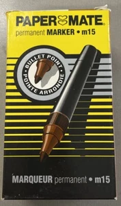 12 Vintage Paper Mate M15 Bullet Tip Brown Permanent Markers New - Picture 1 of 7