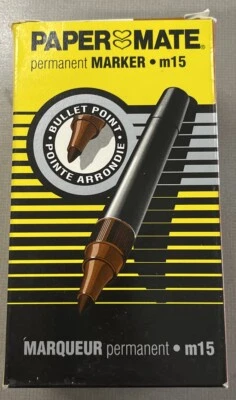 12 Marcadores Permanentes Vintage Paper Mate M15 Punta Bala Marrón Nuevos Foto 1 de 4