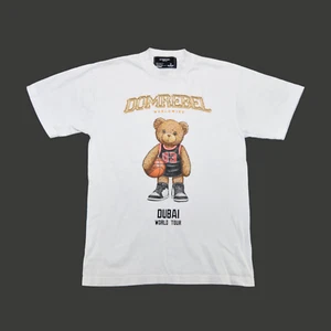 DOM REBEL Men's " Dubai World Tour " White T-Shirt Size S Petite - Picture 1 of 3