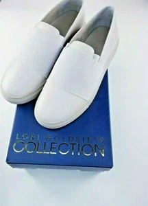 Neu im Karton Lori Goldstein Collection 89 $ Slip-On-Ton-Sneaker - aschgrau - Größe 8 M - Bild 1 von 10
