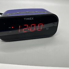 TIMEX T121 Purple/Black Digital Alarm Clock with .7" Red Display Works 5.5”