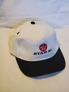 Vintage 80er-90er Texaco Star 21 Raffinerie Öl Benzin Trucker Kappe Mütze weiß Otto - Bild 1 von 10