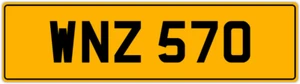 WNZ 570 W 3X3 DATELESS PRIVATE NUMBER PLATE WILL WIL WENDY WES WALT WAYNE WOLF - Picture 1 of 1