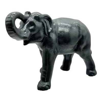 Elephant Figurine Statue Home Decor Vintage Tabletop Shelf Display Black - Image 1 of 4