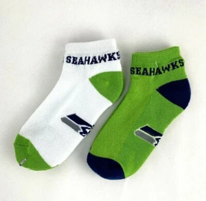 Seattle Seahawks Football Green Flex Top Money No Show Ankle Socks 2 Pair Pack - Picture 1 of 3