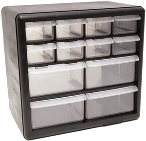 Homak 12-Drawer Parts Organizer, Black, HA01012001 - Picture 1 of 2
