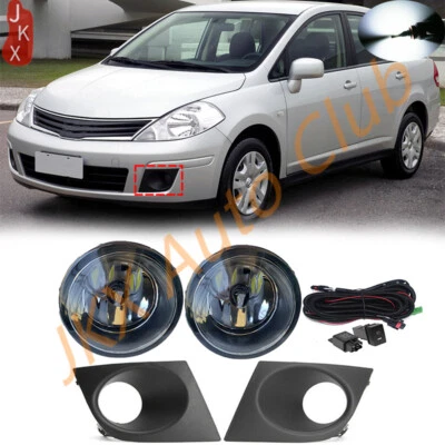 For Nissan Versa 2007-2011 c LED Bumper Fog Light & Fog Lamp Cover & Wiring Kit - Image 1 of 4
