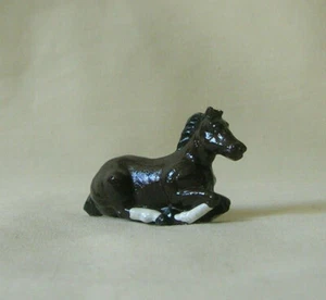 Brown horse lying down, 54mm model train layout, Reproduction Johillco - Picture 1 of 3
