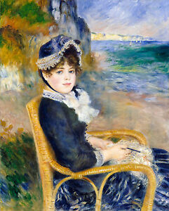 Renoir 1883, By The Seashore, Canvas Print Fade Resistant HD Art Print or Canvas