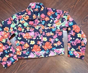 Polo Ralph Lauren floral Jean Jacket Girls Size 6 6x Small Button Up Blue Pink - Picture 1 of 9