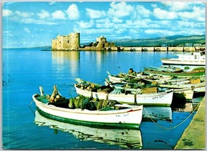 Libanon Land der Sonne und Schönheit Sidon Meer Burg Fischerboote Landung Postkarte - Bild 1 von 2