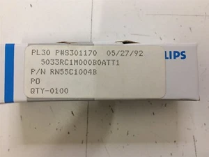 RN55C1004B PHILIPS RES 1M OHM 1/8W .1% AXIAL 100 PIECES - Picture 1 of 1