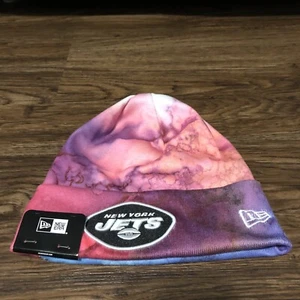 New York Jets New Era NFL Crucial Catch Tie Dye Knit Winter Beanie Cap Hat OSFM - Picture 1 of 5