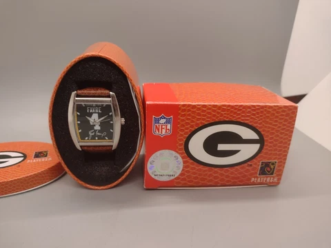 Vtg NFL Green Bay Packers Quarterback Brett Favre Game Time Watch W/Tin 36677-1 Cover
