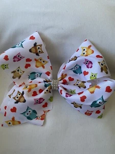 Girls Ribbon Hair Bow With Alligator Clip Owl Design NWOT - Picture 1 of 4