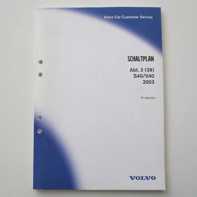 Werkstatthandbuch Volvo S40 / V40 Modelljahr 2003 Elektrische Schaltpläne - Bild 1 von 3