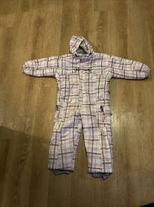 Ok Co. Plaid Technical Outerwear Fleece Lined Hood Jumpsuit Tots Size 6 Girls - Picture 1 of 3