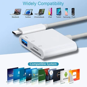 3in1 USB Stick, SD, Micro SD TF Card Reader Type C OTG Adapter For All Devices - Picture 1 of 25