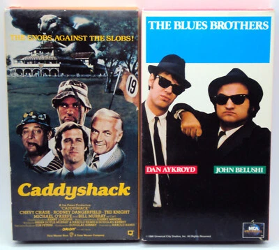 CADDYSHACK & THE BLUES BROTHERS VHS Video Tapes  Classic 1980's R Comedies SNL - Image 1 of 4