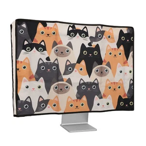 Housse anti-poussière pour moniteur 27-28" design lin protection moniteur - Photo 1/8