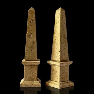 Obelisco Classico in Travertino Italian Stone Classic Obelisk Home Design H.25CM - Picture 1 of 1