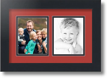 ArtToFrames Collage Mat Picture Photo Frame 2 4x5" Openings in Satin Black 43 - Image 1 of 1