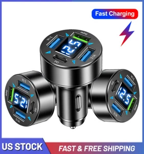 4 Port Super Schnell QC3.0 PD USB Auto Ladegerät Adapter für iPhone Samsung Android US - Bild 1 von 18