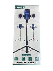 Trípode Imoli Selfie Stick con mando a distancia. Bluetooth Estirable 2 Luces Rosa - Imagen 1 de 3