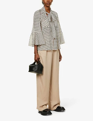 Новый с Ярлыками автопортрет широкие ноги высоты тканые брюки брюки размер 6 - 100% подлинный - Изображение 1 из 2