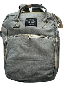 Baby Diaper Bag Backpack Gray With built in Bassinet/Crib Changing Station USB - Picture 1 of 4