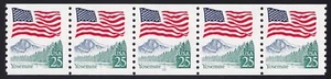 2280a 25c Flag over Yosemite PNC Strip of 5 Plate 10 Unused NH - Picture 1 of 2