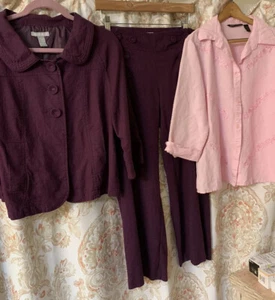 Lotto giacca e pantaloni e blusa donna Bundle/Sherry Taylor Plum taglia M - Foto 1 di 12