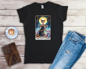 The Cat Lover Tarot Card Ladies Fitted T Shirt Sizes Small-2XL