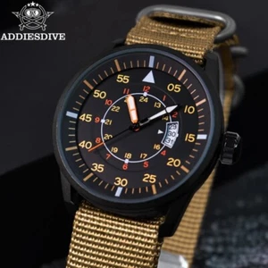 ADDIESDIVE 44mm Reloj Cuarzo Buzo Nylon 50m Impermeable Regalo - Imagen 1 de 12