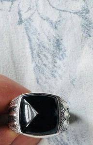 Mens David Yurman Onyx Ring - SZ 10 - Picture 1 of 4