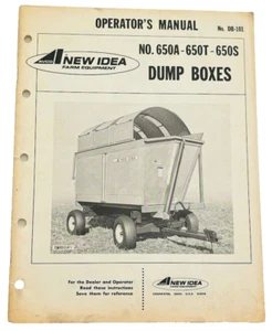 NUEVO IDEA Cajas de Volteo Equipo Agrícola 650A 650T Original 1978 Manual del Propietario Libro - Imagen 1 de 4