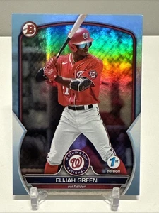 Bowman 2023 primera edición Elijah verde cielo azul lámina #BPPF-23 Nationals - Imagen 1 de 2