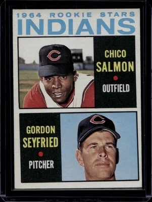 1964 Topps Set Break #499 Indians Rookie Stars ( C. Salmon / G. Seyfried) - Image 1 of 2