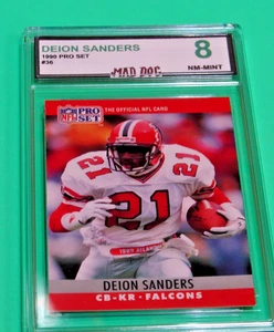 DEION SANDERS***1990 PRO SET***#36---MINT 8**COWBOYS**FALCONS--MAD Dog GRADED - Bild 1 von 1